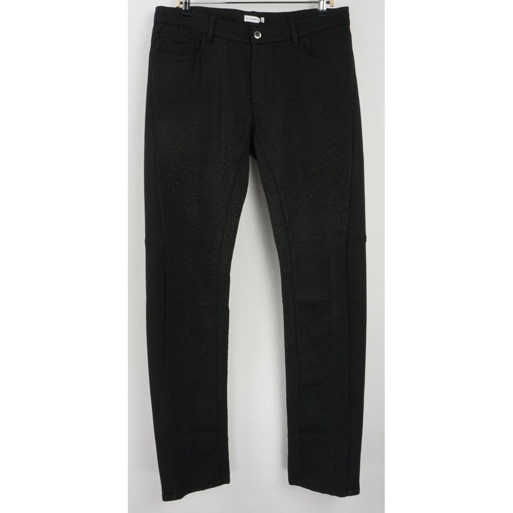 New Costume Nemutso Men's US 36 x 36 Black Jacquard Wool Blend 5 Pocket Trousers